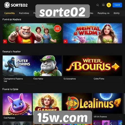 Opções de jogos disponíveis no Sorte02